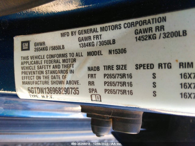 5GTDN136968290735 Hummer H3