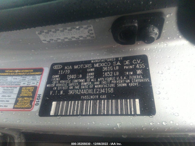 2020 Kia Rio, VIN: 3KPA24ADXLE294168
