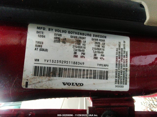 YV1SZ592951188349 Volvo XC70