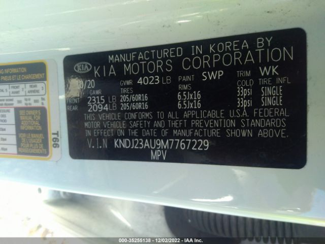 KNDJ23AU9M7767229 KIA SOUL S
