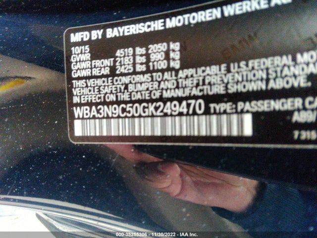 2016 BMW 4 Series, VIN: WBA3N9C50GK249470