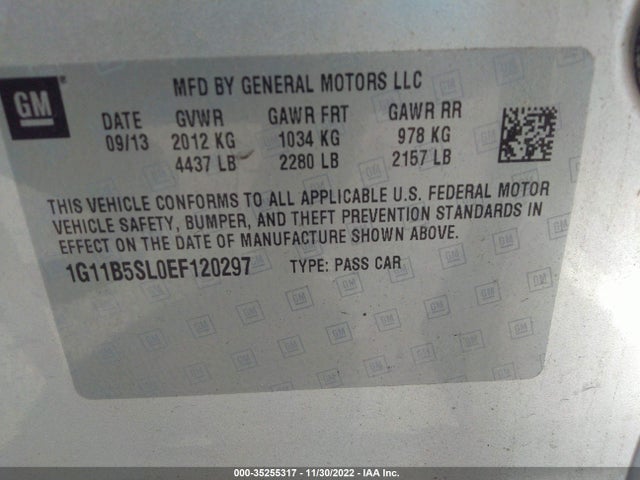 Chevrolet MALIBU LS 2014 1G11B5SL0EF120297 Image 11