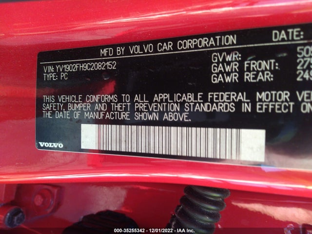 Volvo S60 T6 2012 YV1902FH9C2082152 Image 9