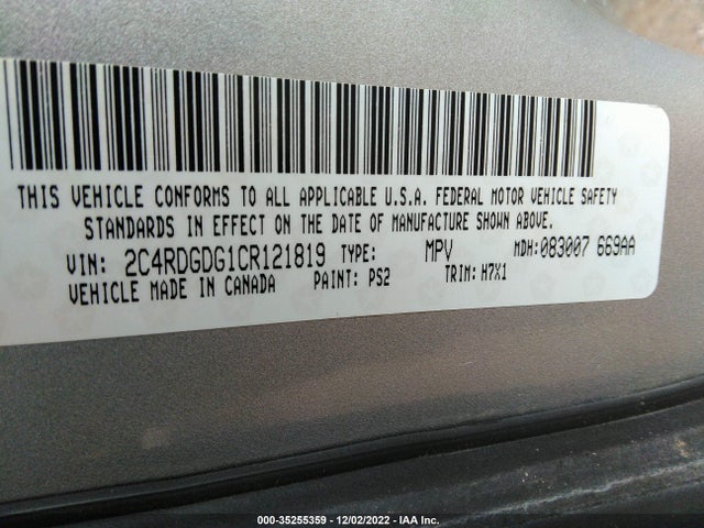Dodge Grand Caravan Crew 2012 2C4RDGDG1CR121819 Image 10