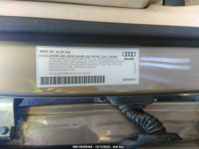 Audi A4 3.0l 2003 WAUAT48H53K022420 Image 10