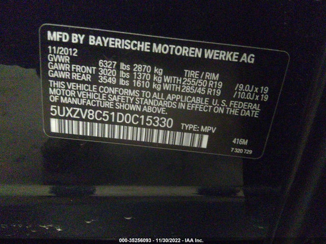 BMW X5 Xdrive50i 2013 5UXZV8C51D0C15330 Image 9