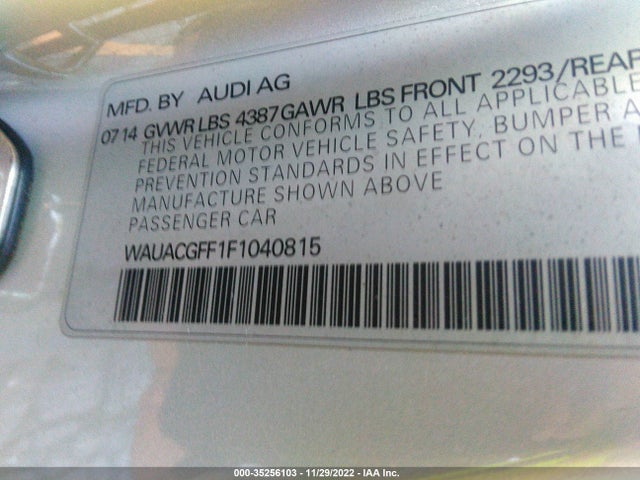 Audi A3 2015 WAUACGFF1F1040815 Image 10