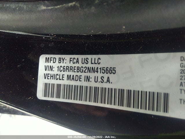 2022 RAM 1500 BIG HORN VIN: 1C6RREBG2NN415665