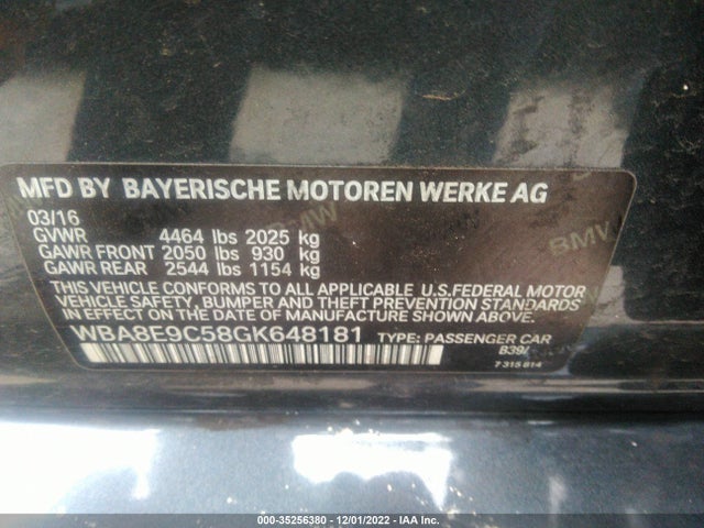 BMW 3 Series 328i 2016 WBA8E9C58GK648181 Image 11