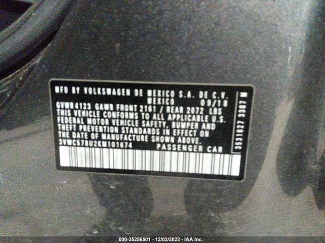 Volkswagen Jetta 2019 3VWC57BU2KM101674 Image 10