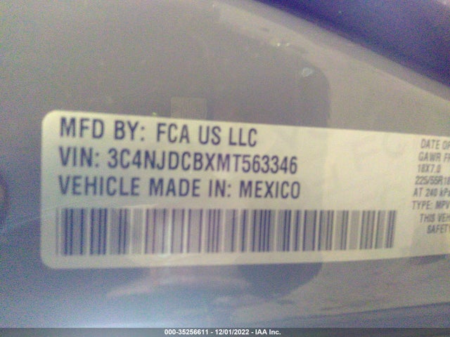 2021 Jeep Compass, VIN: 3C4NJDCBXMT563346