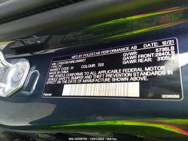 2022 Polestar 2, VIN: LPSED3KA8NL068627
