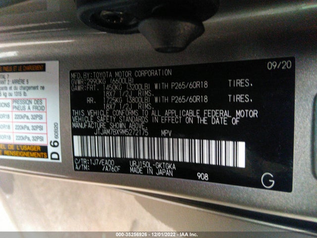 2021 Lexus GX, VIN: JTJAM7BX9M5272175