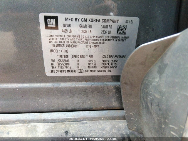 2022 Buick Encore, VIN: KL4MMCSL4NB038111