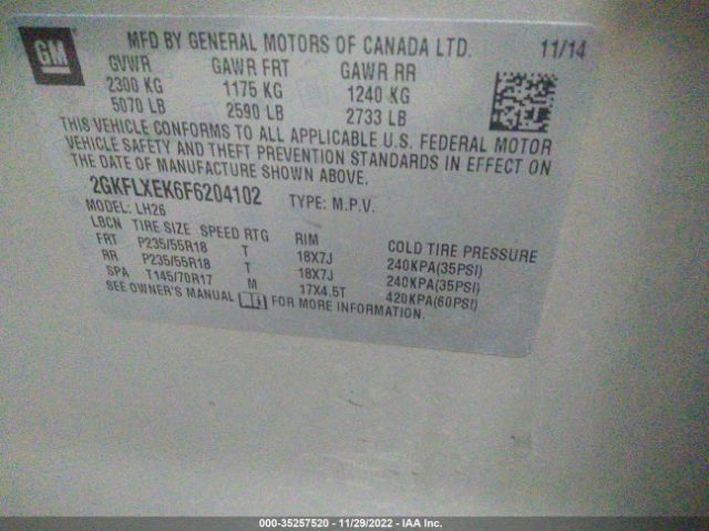 2GKFLXEK6F6204102 GMC Terrain Slt