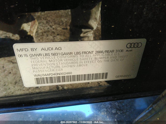 2016 Audi A8, VIN: WAU34AFD4GN002460