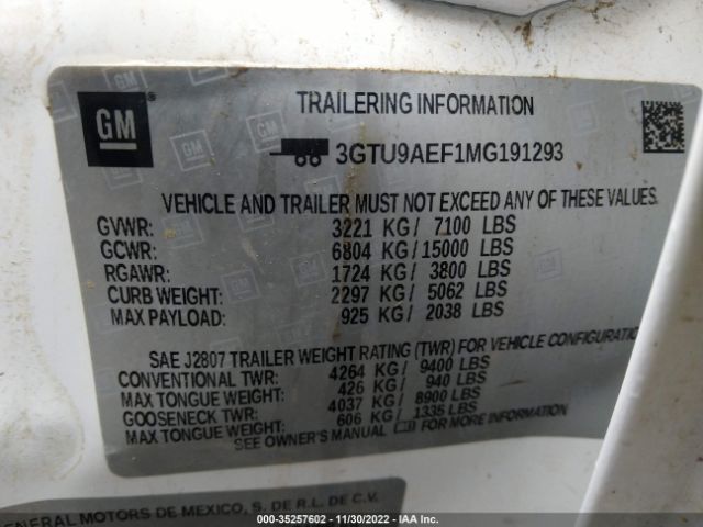 3GTU9AEF1MG191293 GMC SIERRA 1500