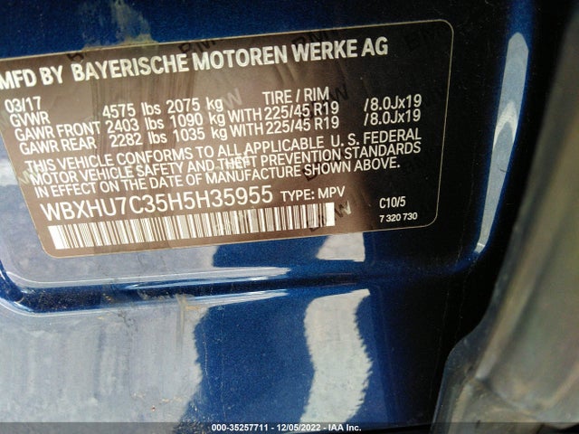 2017 BMW X1, VIN: WBXHU7C35H5H35955
