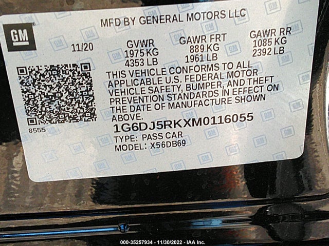 2021 Cadillac CT4, VIN: 1G6DJ5RKXM0116055