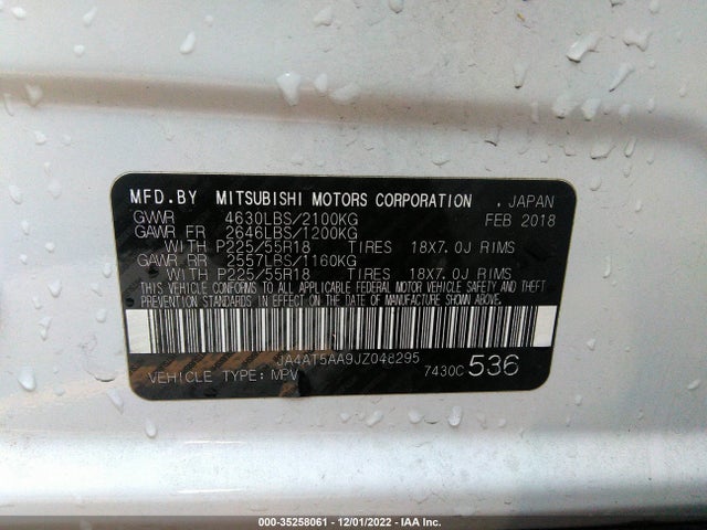 JA4AT5AA9JZ048295 Mitsubishi Eclipse Cross Sel
