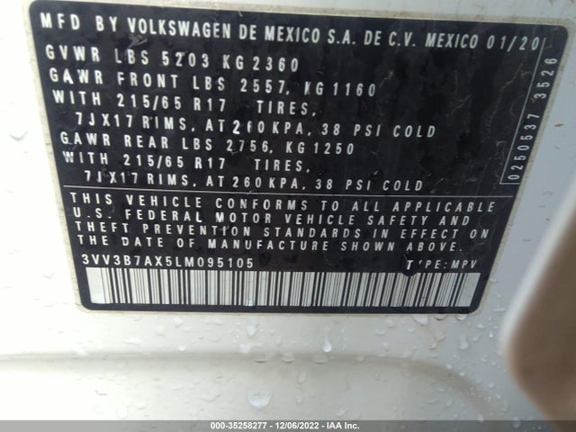 2020 Volkswagen Tiguan, VIN: 3VV3B7AX5LM095105