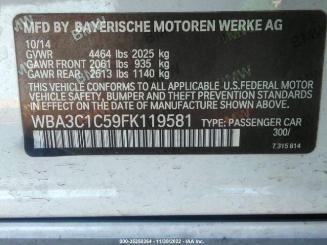 WBA3C1C59FK119581 BMW 3 Series 328i