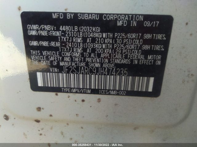 JF2SJARC9JH474235 Subaru Forester Limited
