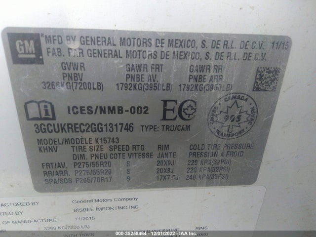 Chevrolet Silverado 1500 Lt 2016 3GCUKREC2GG131746 Image 10