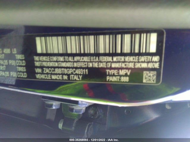 2016 Jeep Renegade, VIN: ZACCJBBT8GPC49311
