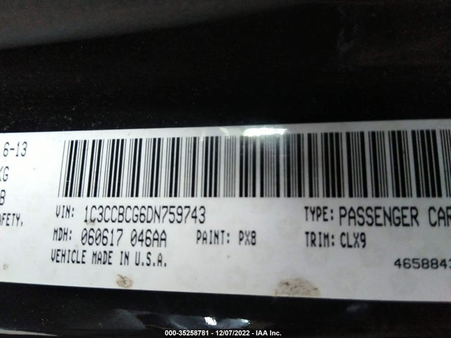 Chrysler 200 Limited 2013 1C3CCBCG6DN759743 Image 10
