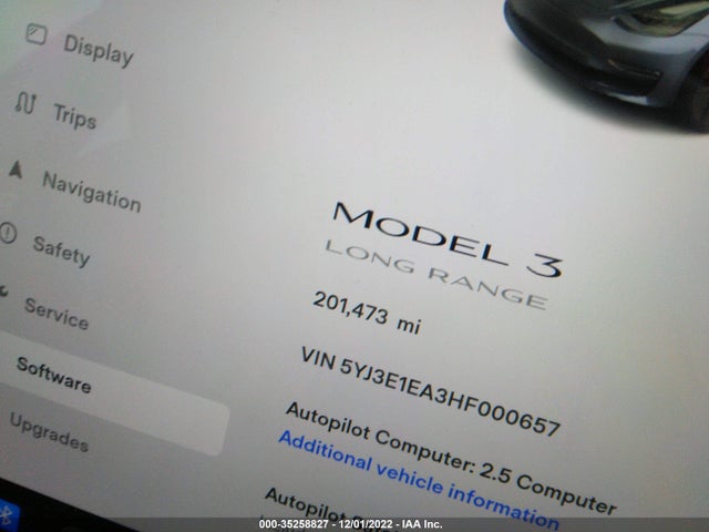 5YJ3E1EA3HF000657 Tesla Model 3 Standard/long Range