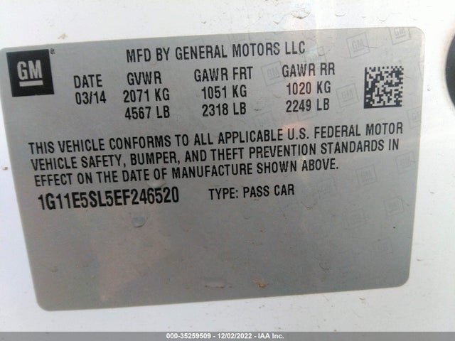 Chevrolet MALIBU LT 2014 1G11E5SL5EF246520 Image 10