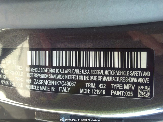 ZASPAKBN1K7C49067 Alfa Romeo Stelvio Ti Sport