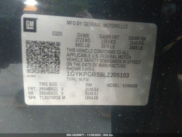 2020 Cadillac XT6, VIN: 1GYKPGRS9LZ205103