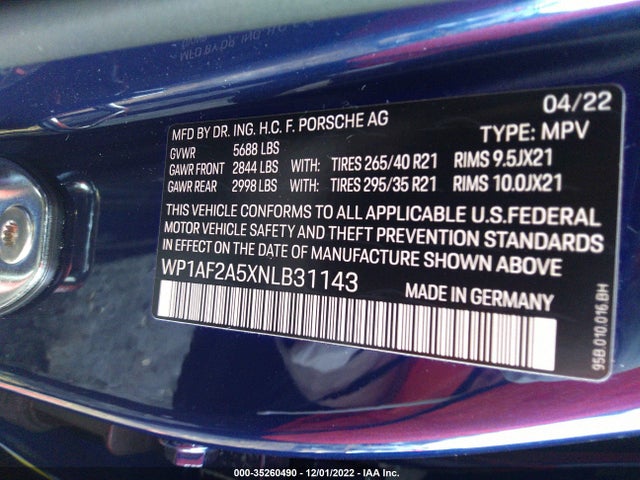 2022 PORSCHE MACAN WP1AF2A5XNLB31143 Photo 8