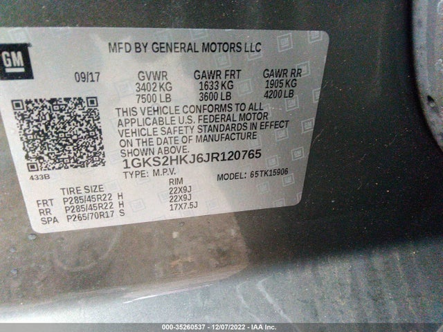2018 GMC Yukon XL, VIN: 1GKS2HKJ6JR120765