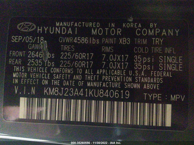 Hyundai Tucson 2019 KM8J23A41KU840619 Image 10