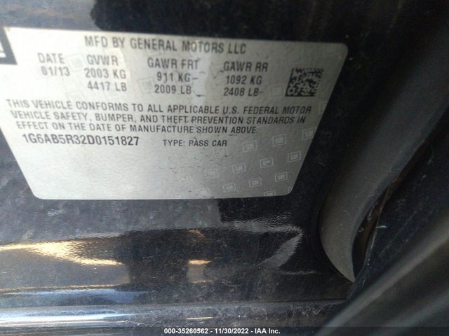 1G6AB5R32D0151827 Cadillac ATS LUXURY