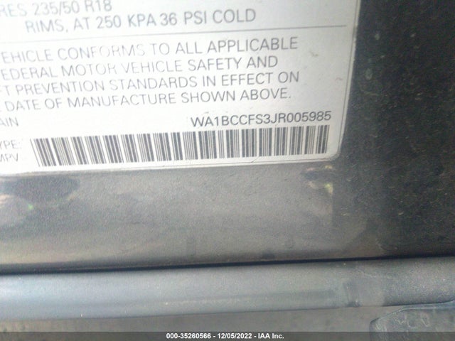 2018 Audi Q3, VIN: WA1BCCFS3JR005985