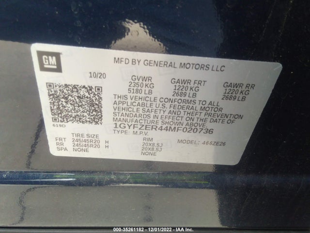 2021 Cadillac XT4, VIN: 1GYFZER44MF020736
