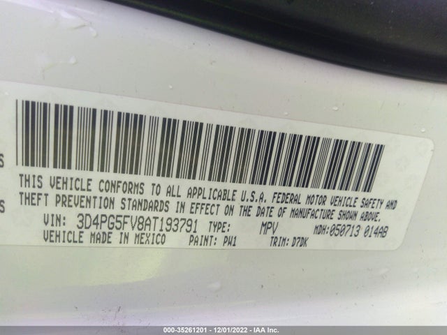 2010 DODGE JOURNEY SXT VIN: 3D4PG5FV8AT193791