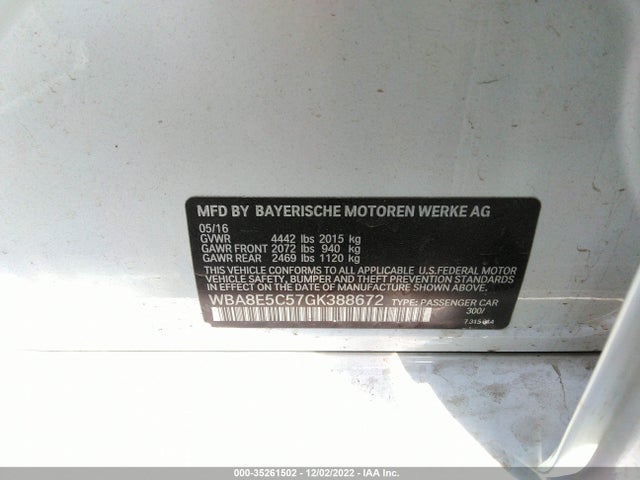 BMW 3 Series 328d 2016 WBA8E5C57GK388672 Image 9