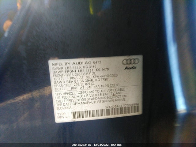WA1DGAFE7CD008884 Audi Q7 3.0t S Line