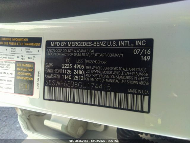 55SWF6EB8GU174415 Mercedes-Benz C-class C 450 Amg