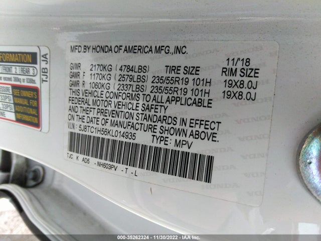 2019 Acura RDX, VIN: 5J8TC1H56KL014935