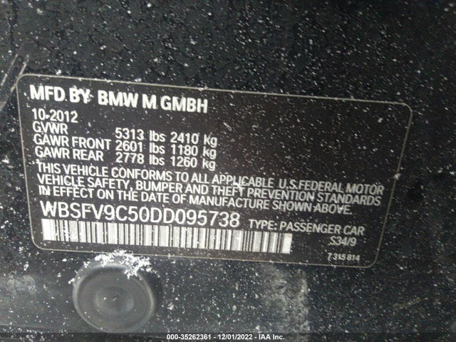 BMW M5 2013 WBSFV9C50DD095738 Image 10