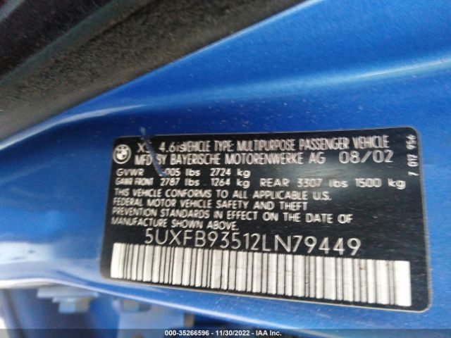 5UXFB93512LN79449 BMW X5 4.6is