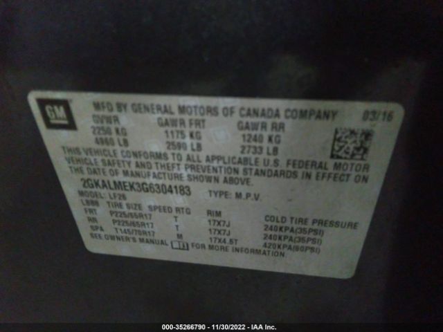 2GKALMEK3G6304183 GMC Terrain Sle