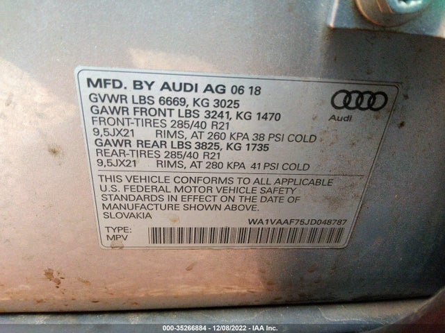 Audi Q7 Prestige 2018 WA1VAAF75JD048787 Image 9