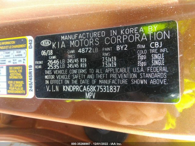 KNDPRCA68K7531837 KIA Sportage Sx Turbo